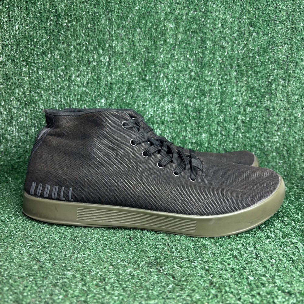 NOBULL Canvas Mid Trainer Black Olive Gum Cross Training Athletic Sneaker Men 11